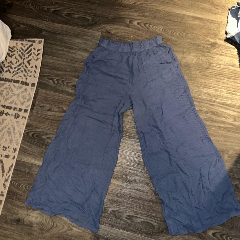 Blue Wide-Leg Pants